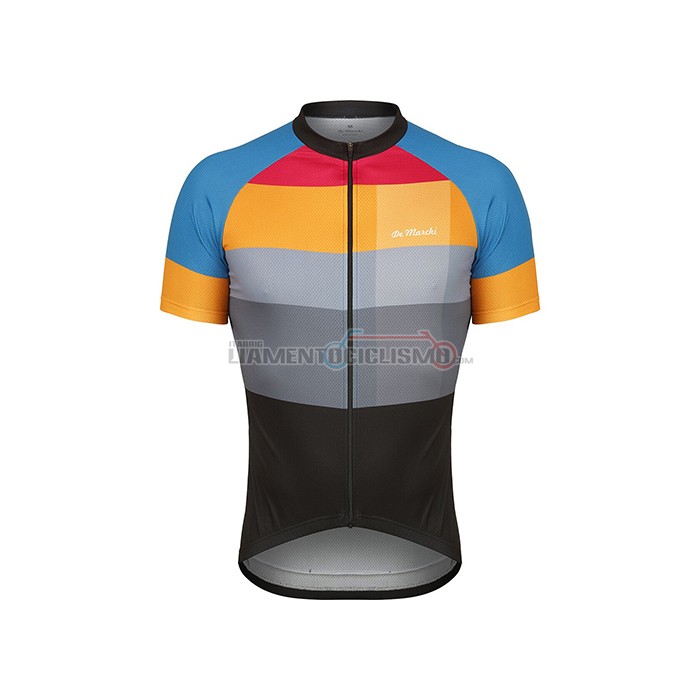 Abbigliamento Ciclismo De Marchi Manica Corta 2021 Giallo Blu Grigio
